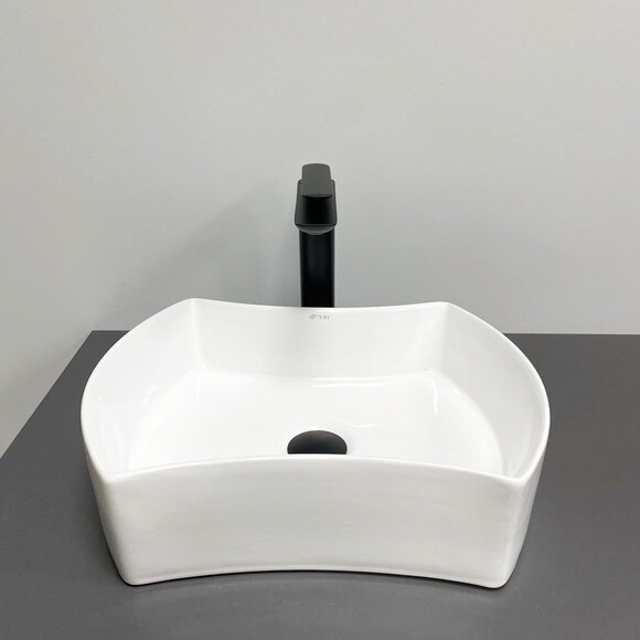 Умивальник VBI Talone White Glossy VBI-017400 (44x34 см, білий глянсовий, чаша), фото , изображение 3