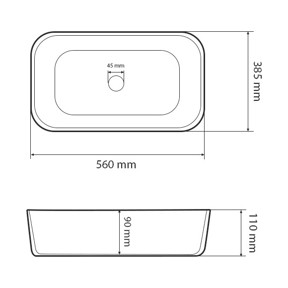 Умывальник VBI Vestone 55 White Glossy VBI-017001 (56x38 см, белый глянцевый), Доступные размеры: 56 x 38, Цвет производителя: белый глянец, фото 4