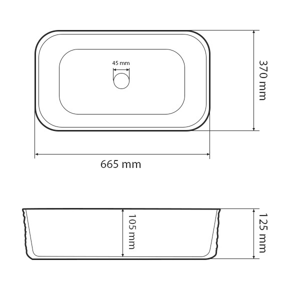 Умывальник VBI Volturino White Glossy VBI-012619 (66x37 см, белый глянцевый), фото 5