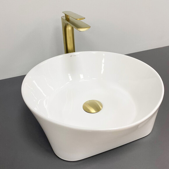Умывальник VBI Panni White Glossy VBI-016500 (40 см, белый глянцевый, чаша), фото 2
