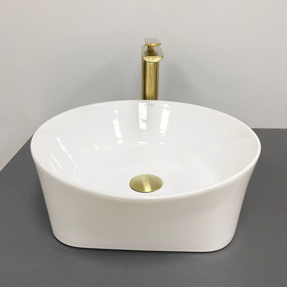 Умывальник VBI Panni White Glossy VBI-016500 (40 см, белый глянцевый, чаша), фото 4