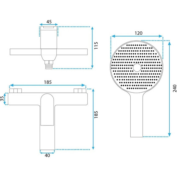 Смеситель для ванны Rea Avalon Graphite REA-B2706 (графитовый, с лейкой и шлангом), фото 5