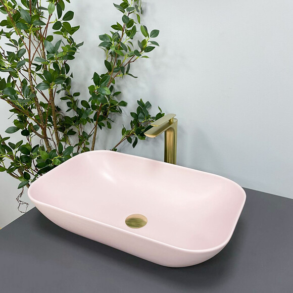 Умивальник VBI Avezzano Pink Matt VBI-014405 (58x36 см, рожевий матовий, чаша), Колір виробника: рожевий матовий, фото , изображение 4