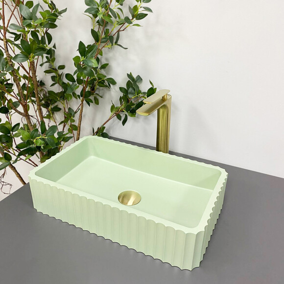 Умивальник VBI Florentia Light Green Matt VBI-015004 (49x30 см, світло-зелений матовий), Колір виробника: світло-зелений матовий, фото 