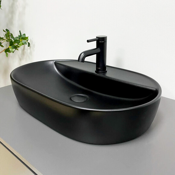 Умывальник VBI Terni Black Matt VBI-011803 (60x40 см, черный матовый), Доступные размеры: 60 x 40, Цвет производителя: черный матовый, фото 2