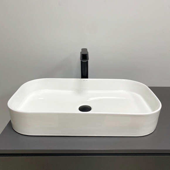 Умивальник VBI Vestone 65 White Glossy VBI-017002 (66x38 см, білий глянсовий), Доступні розміри: 66 x 38, Колір виробника: білий глянець, фото , изображение 2