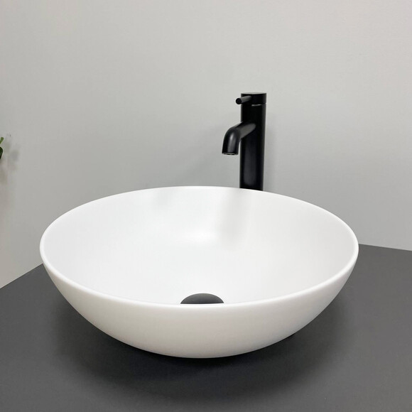 Умивальник VBI Amalfi White Matt VBI-013400 (40 см, білий матовий, чаша), Доступні розміри: 39 x 39, Колір виробника: білий матовий, фото 