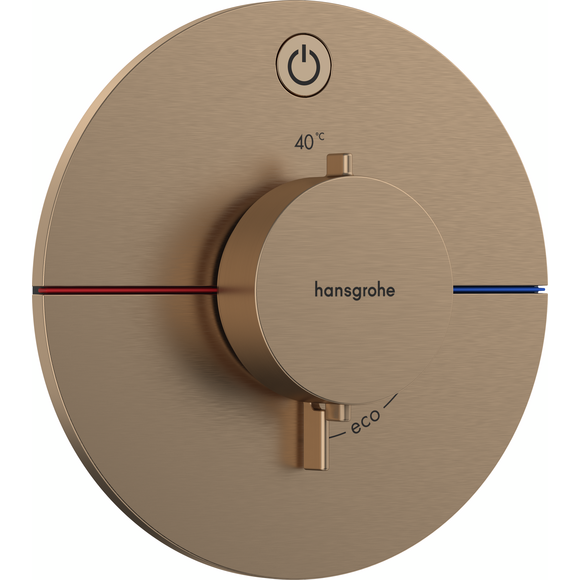 Змішувач прихованого монтажу з термостатом для душу Hansgrohe ShowerSelect S Brushed Bronze 15553140+01500180 (брашована бронза, внутрішня частина в комплекті), Колір виробника: брашована бронза, фото , изображение 2