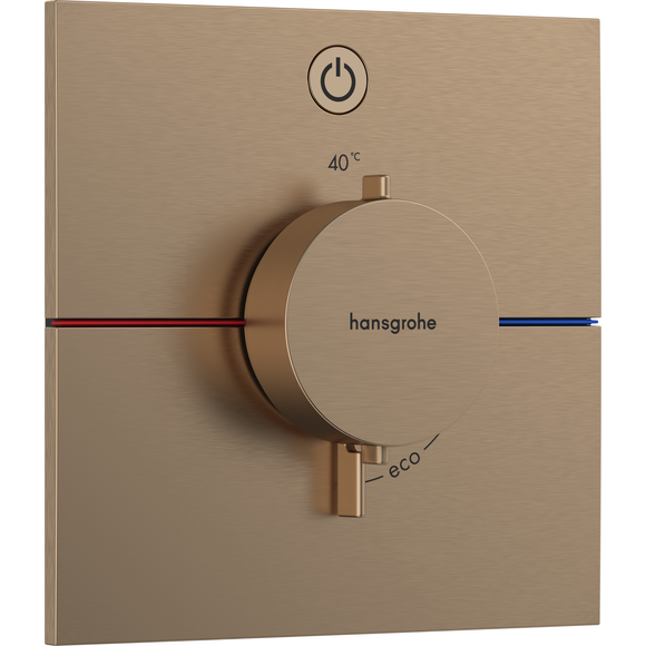 Смеситель скрытого монтажа с термостатом для душа Hansgrohe ShowerSelect E Brushed Bronze 15571140+01500180 (брашированная бронза, внутренняя часть в комплекте), Цвет производителя: брашированная бронза, фото 2