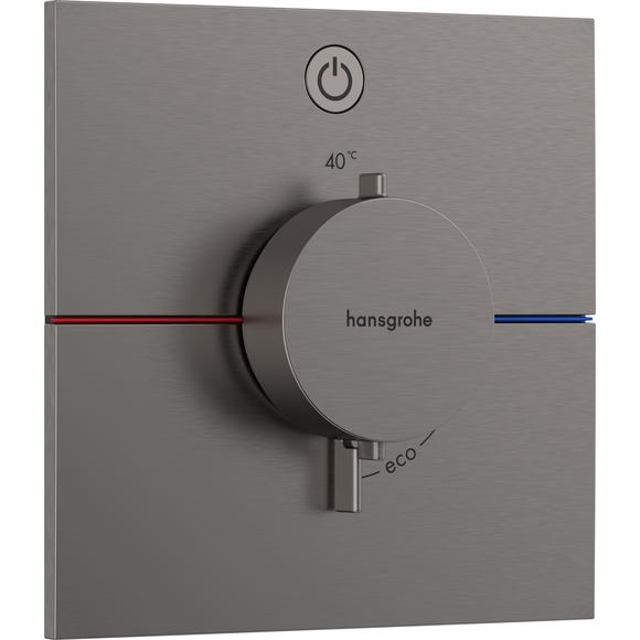 Смеситель скрытого монтажа с термостатом для душа Hansgrohe ShowerSelect E Brushed Black Chrome 15571340+01500180 (брашированный черный хром, внутренняя часть в комплекте), Цвет производителя: брашированный черный хром, фото 2