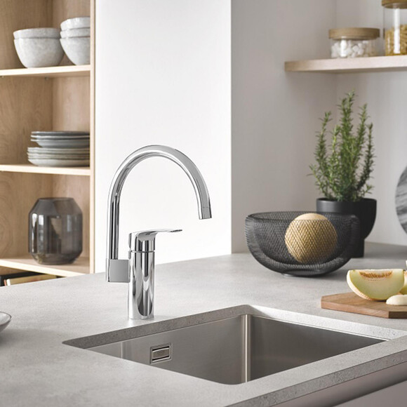 Комплект змішувачів для ванної кімнати та кухні Grohe Eurosmart New M-Size UA123248M3 (23324003+33300003+26907003+33202003), фото , изображение 8