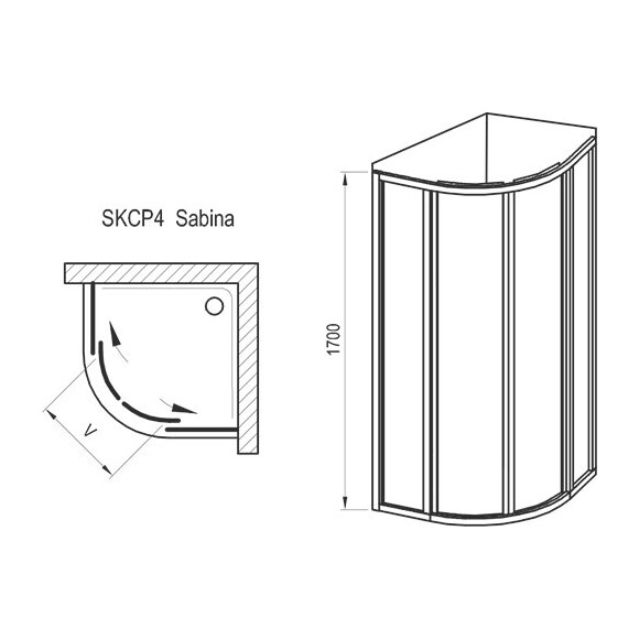 Душевая кабина Ravak Supernova Sabina SKCP4-90 (31177V10011, 90x90 см, витраж из пластика Pearl, профиль белый), фото 4
