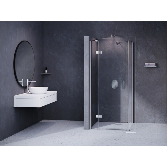 Душова стінка Ravak Smartline SMPS 100 L (9SLA0A00Z1, 100 см, скло прозоре, профіль хром), Доступні розміри: 100 L, Колір виробника: прозоре скло, обробка хром, фото 