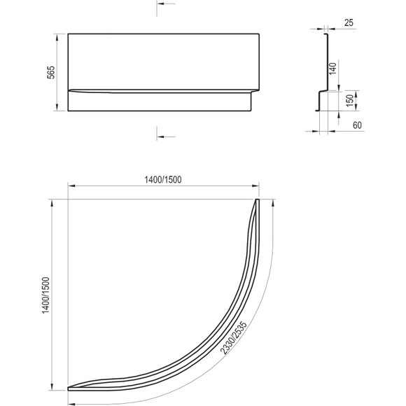 Панель для ванни Ravak NewDay, Gentiana CZG1000AN0 (150 см, фронтальна), фото , изображение 3