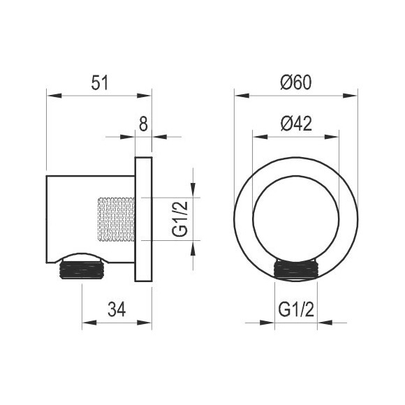 Підключення для душового шланга Ravak 701.21GB (X07P697, графіт брошований), Колір виробника: графіт брашований, фото , изображение 3