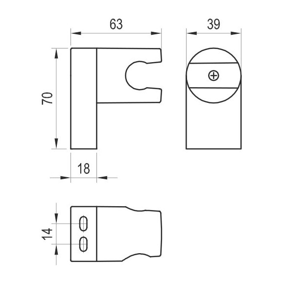 Держатель для душа Ravak Chrome 611.60RGB (X07P710, брашированное розовое золото), Цвет производителя: брашированное розовое золото, фото 3
