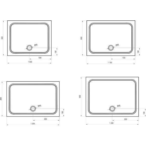 Прямоугольный поддон Ravak Gigant Pro Chrome XA04A401010, фото 9