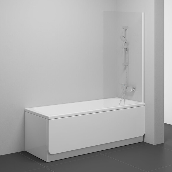 Скляна шторка для ванни Ravak Nexty NVS1-80 (7O840300Z1, 80x140 см, прозоре скло, профіль чорний), Колір виробника: прозоре скло, обробка чорна матова, фото , изображение 5