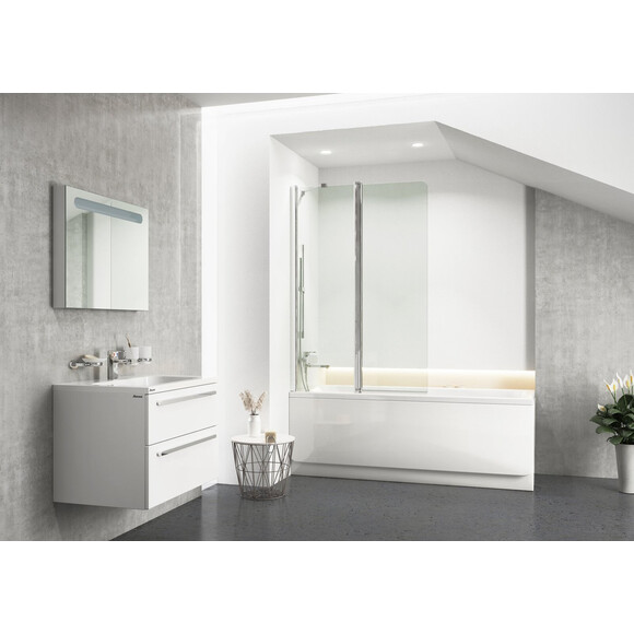 Скляна шторка для ванни Ravak Chrome CVS2-100 R (7QRA0U00Z1, 100x150 см, скло прозоре, профіль сатин), Доступні розміри: 100 R, Колір виробника: прозоре скло, обробка сатин, фото , изображение 5