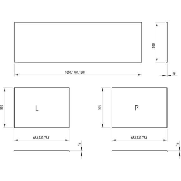 Панель для ванны Ravak City X000001059 (180 см, белая, фронтальная), Цвет производителя: белый, фото 4
