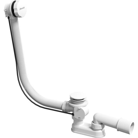 Сифон для ванны Ravak 800 B K/K white matt (X01847, белый матовый, с переливом и поворотным механизмом), Цвет производителя: белый матовый, фото 