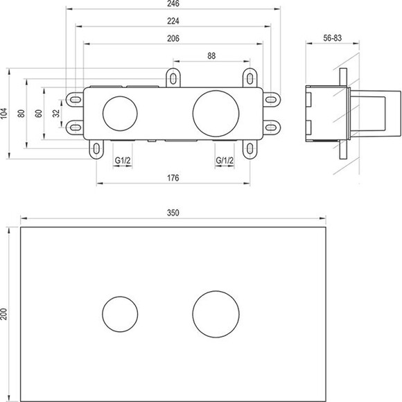 Универсальная скрытая часть Ravak Espirit/Eleganta R-Box Basin O2/O3 RB 07B.50 (X070231), фото 3