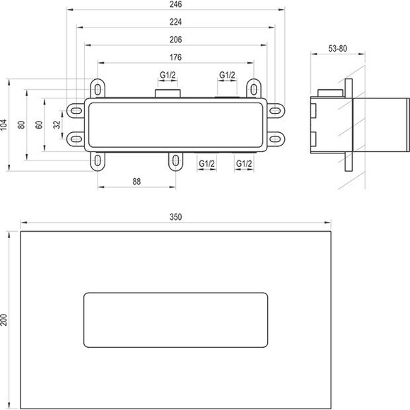 Универсальная скрытая часть Ravak Espirit/Eleganta R-Box Horizontal RB 07D.50 (X070233), фото 3