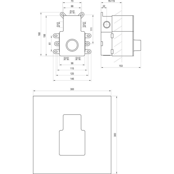 Универсальная скрытая часть Ravak Espirit/Eleganta R-Box Vertical O2/O3 RB 07F.50 (X070235), фото 4