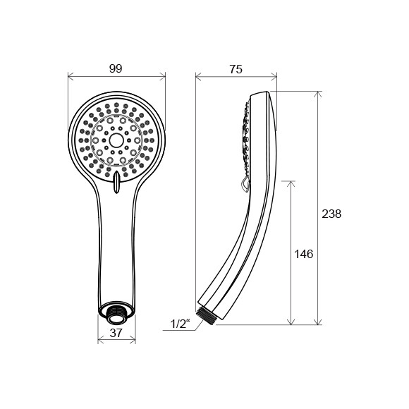 Лейка для душа Ravak 952.00 (X07P008, пятирежимная), фото 4