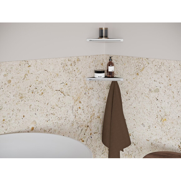 Полка в ванную Ravak Slim C X07P576 (29x20.6 см, черная/хром, настенная, угловая), Цвет производителя: черный, хром, фото 2