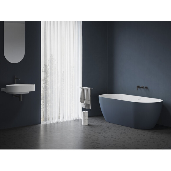 Акриловая ванна Ravak Freedom O Tec Deepsea Blue/White CD21400000 (170x77 см, синяя/белая, отдельностоящая, с ножками и сифоном), фото 