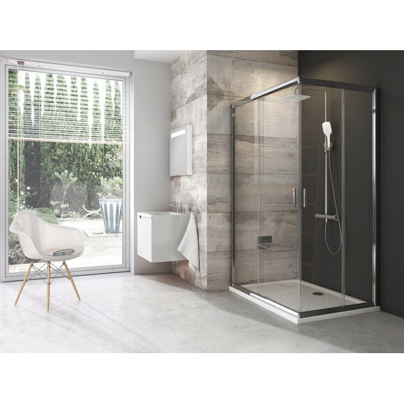 Душова кабіна Ravak Blix BLRV2K-90+BLRV2K-90 (1XV70C00Z1SET9090, 90x90 см, скло прозоре, профіль хром), Доступні розміри: 90 x 90, Колір виробника: прозоре скло, обробка хром, фото 