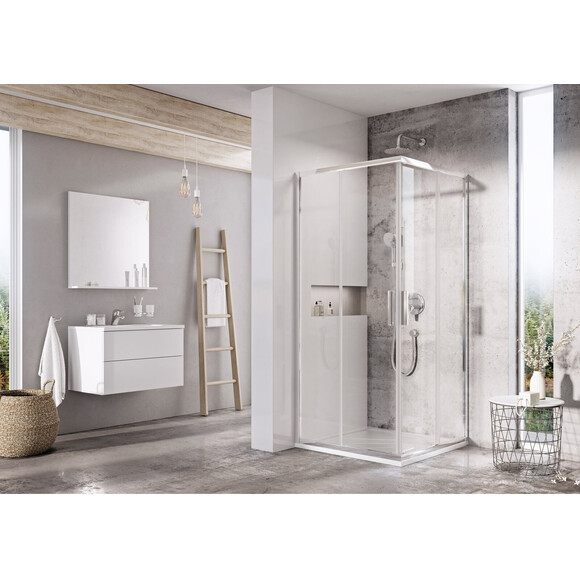 Душова кабіна Ravak Blix Slim BLSRV2-90 (X1LM70C00Z1, 90x90 см, скло прозоре, профіль хром), Доступні розміри: 90 x 90, Колір виробника: прозоре скло, обробка хром, фото 