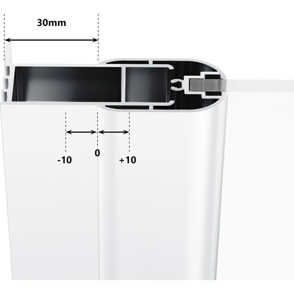 Душова кабіна Ravak Chrome CRV1-80+CPS-100 (1QV40101Z1SET80CPS100, 80x100 см, скло прозоре, профіль білий), Доступні розміри: 80 x 100, Колір виробника: прозоре скло, обробка біла, фото , изображение 6