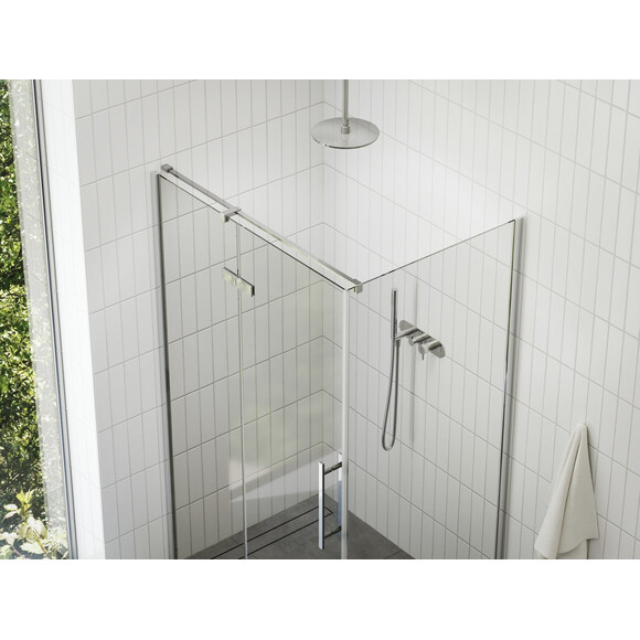 Душевая кабина Ravak Cool! COSD2-120+COPS-100 (X0VVGCA00Z1SET120COPS100, 120х100 см, стекло прозрачное, профиль хром), Доступные размеры: 120 x 100, Цвет производителя: прозрачное стекло, отделка хром, фото 2