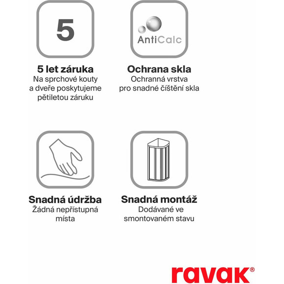 Душевая кабина Ravak Nexty NDOP2-110+NPSS-90 (03OD0U00Z1SET110NPSS90, 110x90 см, стекло прозрачное, профиль сатин), Доступные размеры: 110 x 90, Цвет производителя: прозрачное стекло, отделка сатин, фото 8