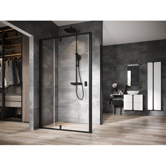 Душевая кабина Ravak Nexty NDOP2-120+NPSS-90 (03OG0300Z1SET120NPSS90, 120x90 см, стекло прозрачное, профиль черный), Доступные размеры: 120 x 90, Цвет производителя: прозрачное стекло, отделка черная, фото 