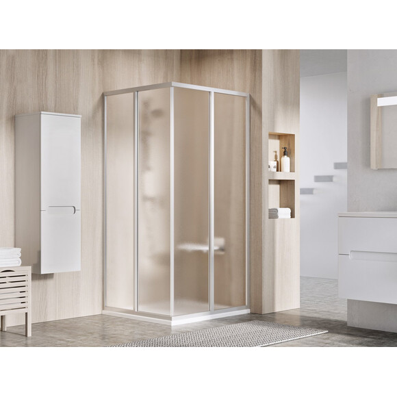 Душова кабіна Ravak Supernova SRV2-100+SRV2-100 (14VA0UO2ZGSET100100, 100x100 см, скло матове, профіль сатин), Доступні розміри: 100 x 100, Колір виробника: матове скло, обробка сатин, фото 