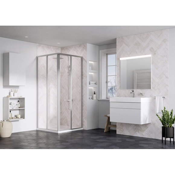 Двері для душової кабіни Ravak Supernova SRV2-90 (14V70UO2Z1, 90 см, скло прозоре, профіль сатин), Доступні розміри: 90, Колір виробника: прозоре скло, обробка сатин, фото , изображение 2