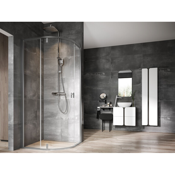 Душова кабіна Ravak Nexty NSKK3-80 (3O644U00Z1, 80x80 см, скло прозоре, профіль сатин), Доступні розміри: 80 x 80, Колір виробника: прозоре скло, обробка сатин, фото 