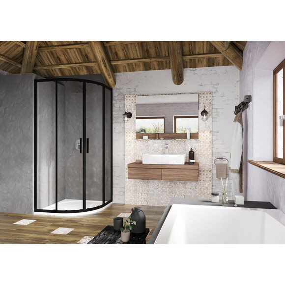 Душова кабіна Ravak Blix Slim BLSCP4-80 (X3BM40300Z1, 80x80 см, прозоре скло, профіль чорний), Доступні розміри: 80 x 80, Колір виробника: прозоре скло, обробка чорна, фото 