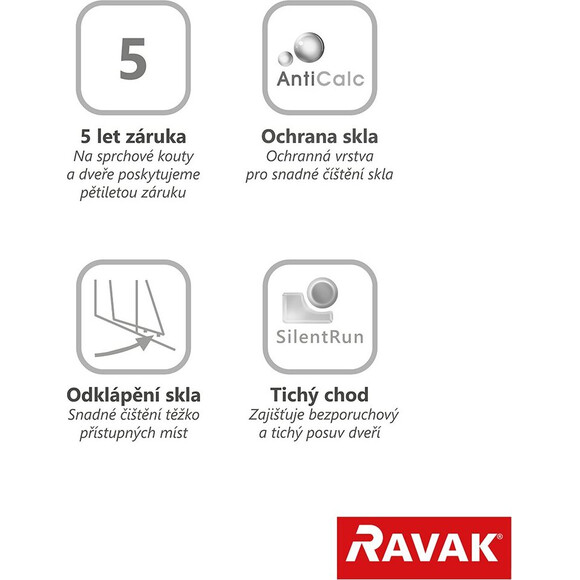 Душевые двери Ravak Blix BLDP4-150 (0YVP0U00ZG, 150 см, стекло матовое, профиль сатин), Доступные размеры: 150, Цвет производителя: матовое стекло, отделка сатин, фото 6