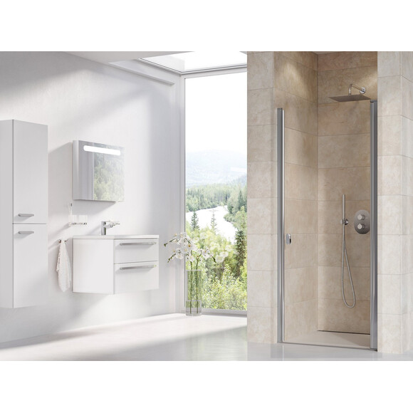 Душевые двери Ravak Chrome CSD1-80 (0QV40C00Z1, 80 см, стекло прозрачное, профиль хром), Доступные размеры: 80, Цвет производителя: прозрачное стекло, отделка хром, Расположение проема (входа): универсальное (оборачиваемое), фото 