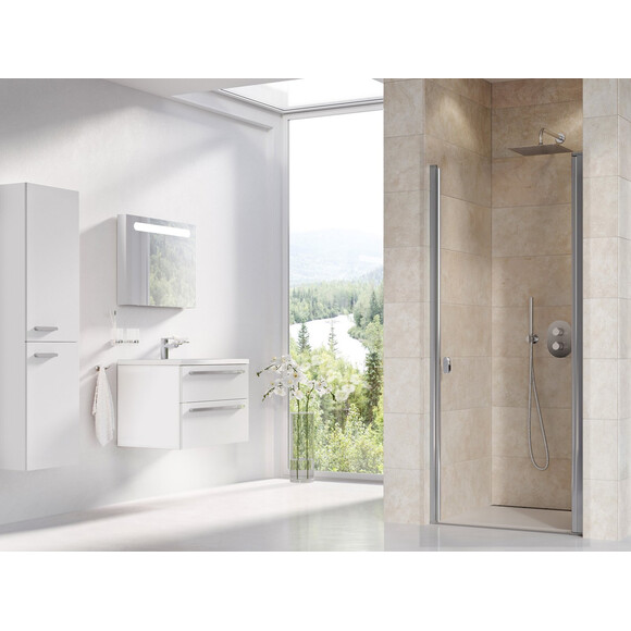 Душові двері Ravak Chrome CSD1-90 (0QV70U00Z1, 90 см, скло прозоре, профіль сатин), Доступні розміри: 90, Колір виробника: прозоре скло, обробка сатин, Расположение проема (входа): универсальное (оборачиваемое), фото 