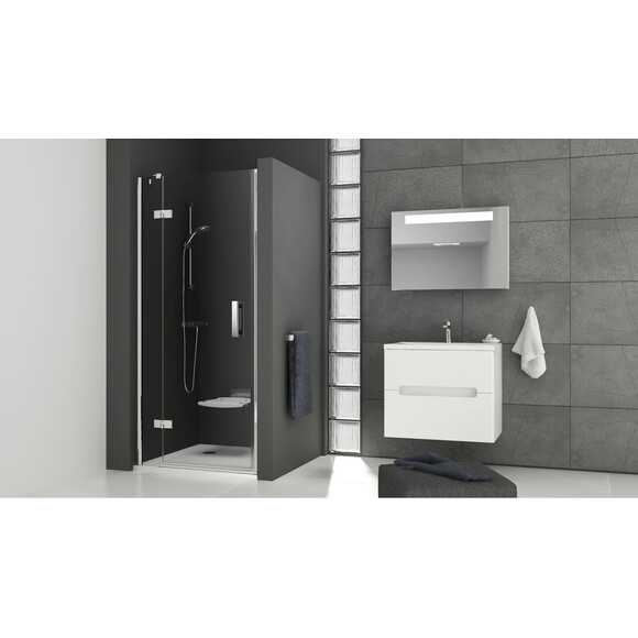 Душевые двери Ravak SmartLine SMSD2-100 (A) L (0SLAAA00Z1, 100 см, стекло прозрачное, профиль хром, левые), Доступные размеры: 100, Расположение проема (входа): справа, фото 2