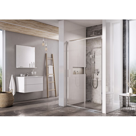 Душові двері Ravak Blix Slim BLSDP2-120 (X0PMG0C00Z1, 120 см, скло прозоре, профіль хром), Доступні розміри: 120, Колір виробника: прозоре скло, обробка хром, фото 