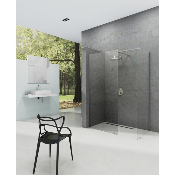 Душевая стенка Ravak Walk-In Double Wall Set 80+120 + W SET Uni T (GW9W40C0SZ1SET80120, стекло прозрачное, держатель хром), Доступные размеры: 80 + 120, Цвет производителя: прозрачное стекло, отделка хром, фото 2
