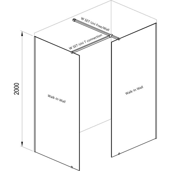 Душевая стенка Ravak Walk-In Double Wall Set 80+120 + W SET Uni T (GW9W40C0SZ1SET80120, стекло прозрачное, держатель хром), Доступные размеры: 80 + 120, Цвет производителя: прозрачное стекло, отделка хром, фото 6