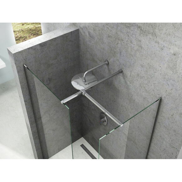 Душова стінка Ravak Walk-In Double Wall Set 80+140 + W SET Uni T (GW9W40C0SZ1SET80140, 80х140 см, прозоре скло, тримач хром), Доступні розміри: 80 x 140, Колір виробника: прозоре скло, обробка хром, фото , изображение 3