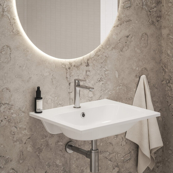Умывальник Ravak Chrome 600 Slim XJG01160001 (60x49 см, белый), Доступные размеры: 60 x 49, Цвет производителя: белый глянец, фото 2